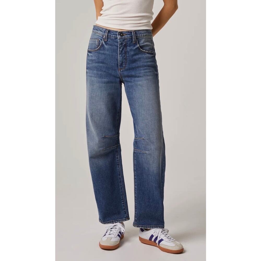 Edyson Jack Barrel Leg Jeans Medium Whistler Wash Size 24 NWT Casual Relaxed